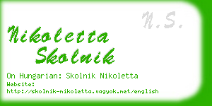 nikoletta skolnik business card